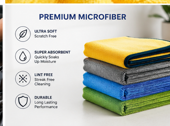 Double Side Microfiber Cloth (Pack of 2)
