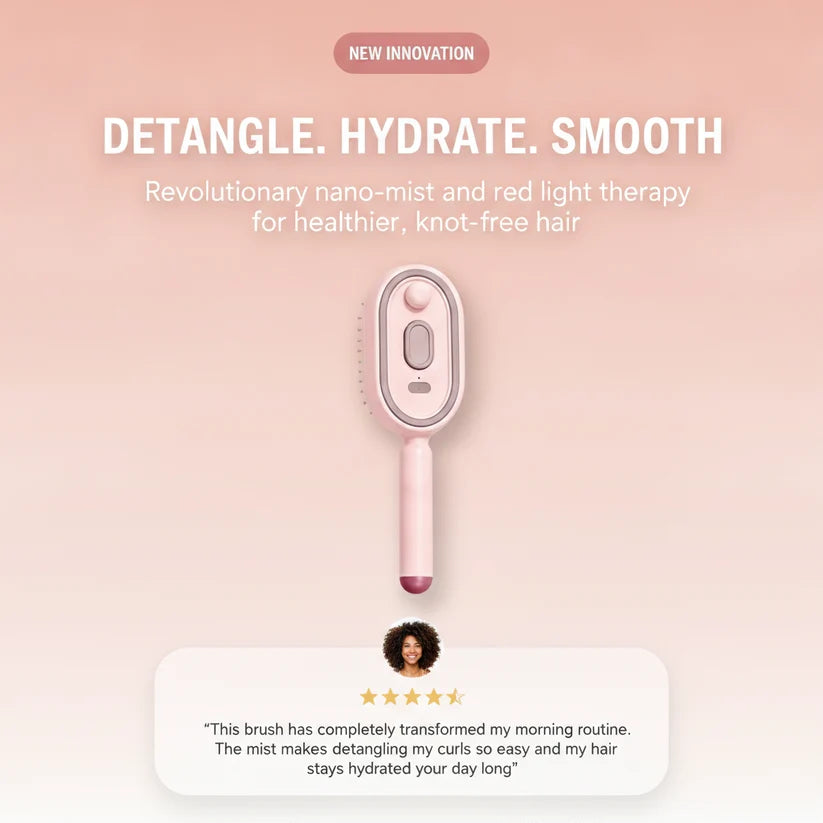 Steam Mist Brush — Detangle, Hydrate & Smooth Any Hair Type