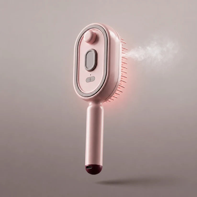 Steam Mist Brush — Detangle, Hydrate & Smooth Any Hair Type