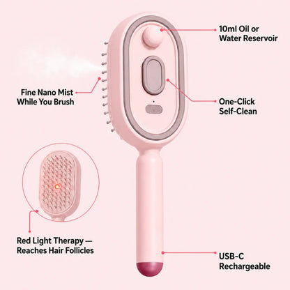 Steam Mist Brush — Detangle, Hydrate & Smooth Any Hair Type